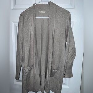 Women's Gray Open Front Cardigan Sweater